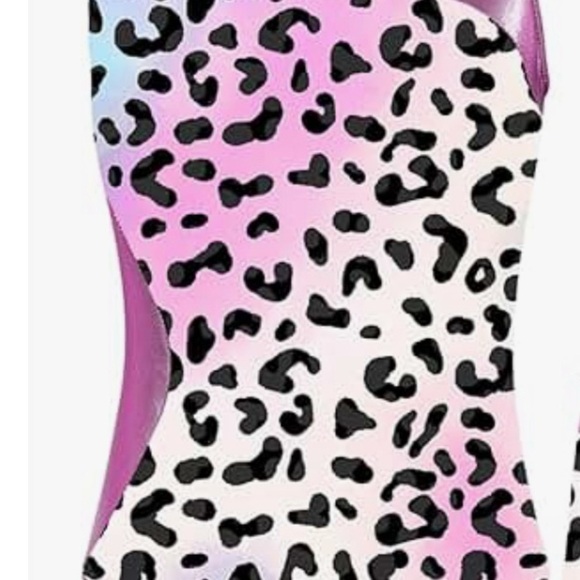NWT- Girls 12 -2 piece leopard print swimsuit⭐️ bodysuit, or gymnastics🔥 leotard - Picture 7 of 11